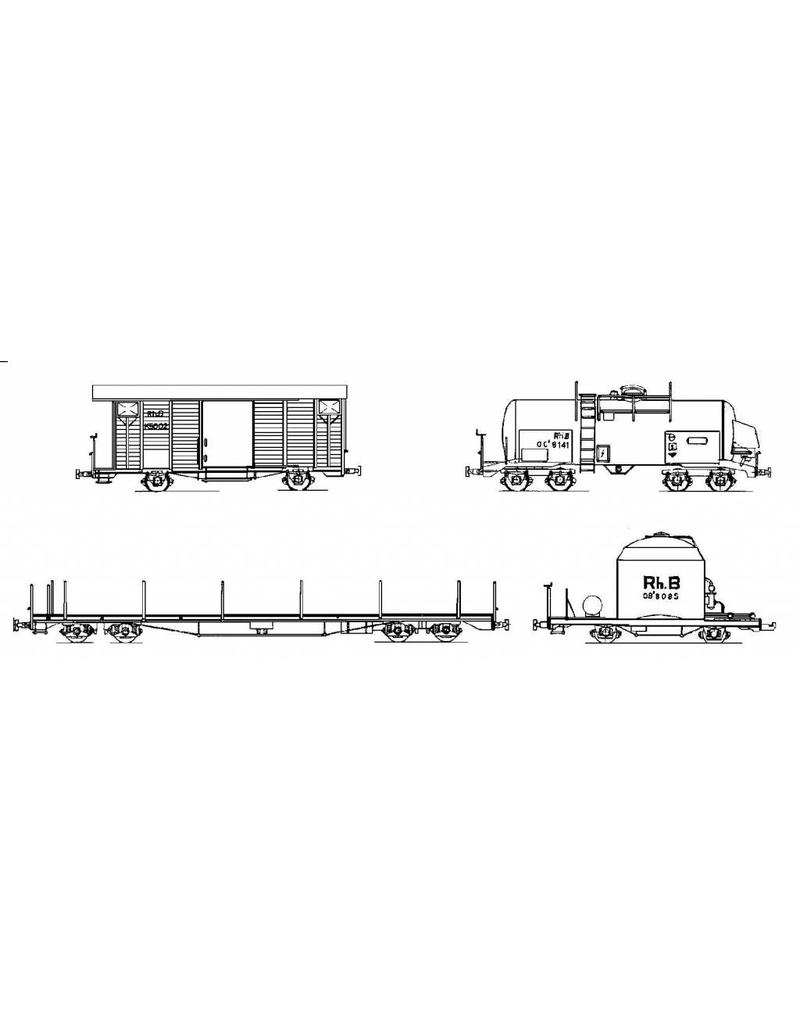 MBT 20.36.002 Diverse goederenwagens Rhaetische Bahn voor spoor H0