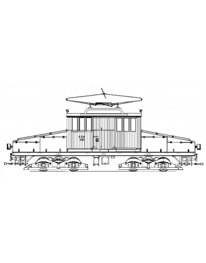 MBT 20.71.003 E-locomotive NZHVM A105, work wagons C153-155