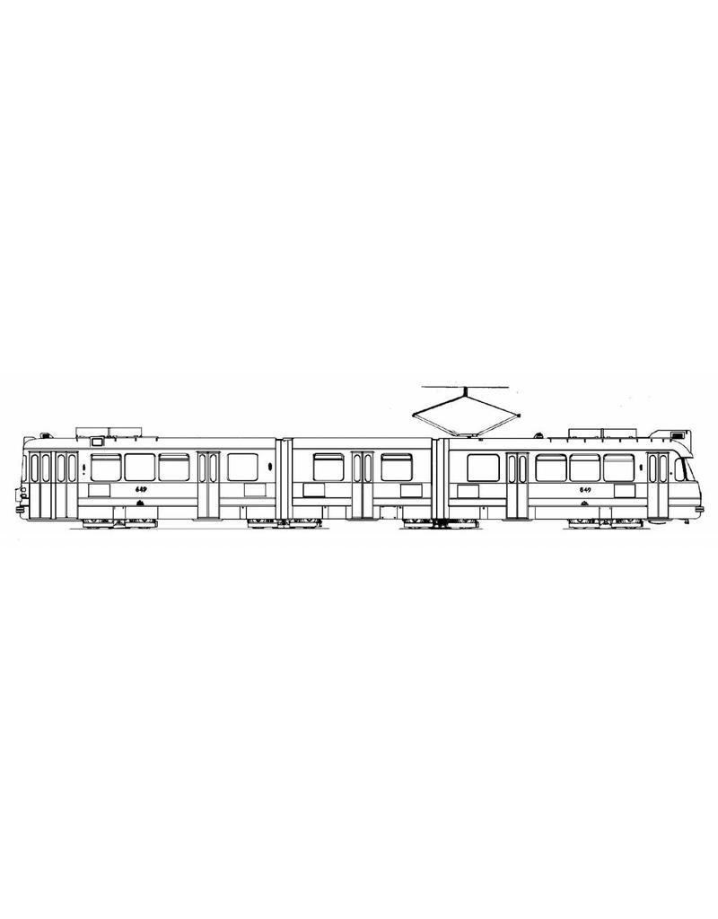 NVM 20.73.003 dubbelgeleed tramrijtuig GVBA 635-652 voor spoor 0