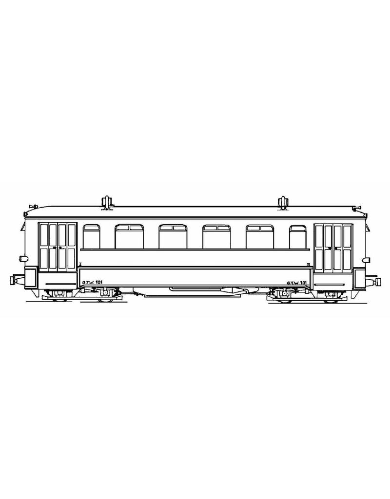 MBT 20.74.002 petrol railcar GTW 101-102 for H0e gauge