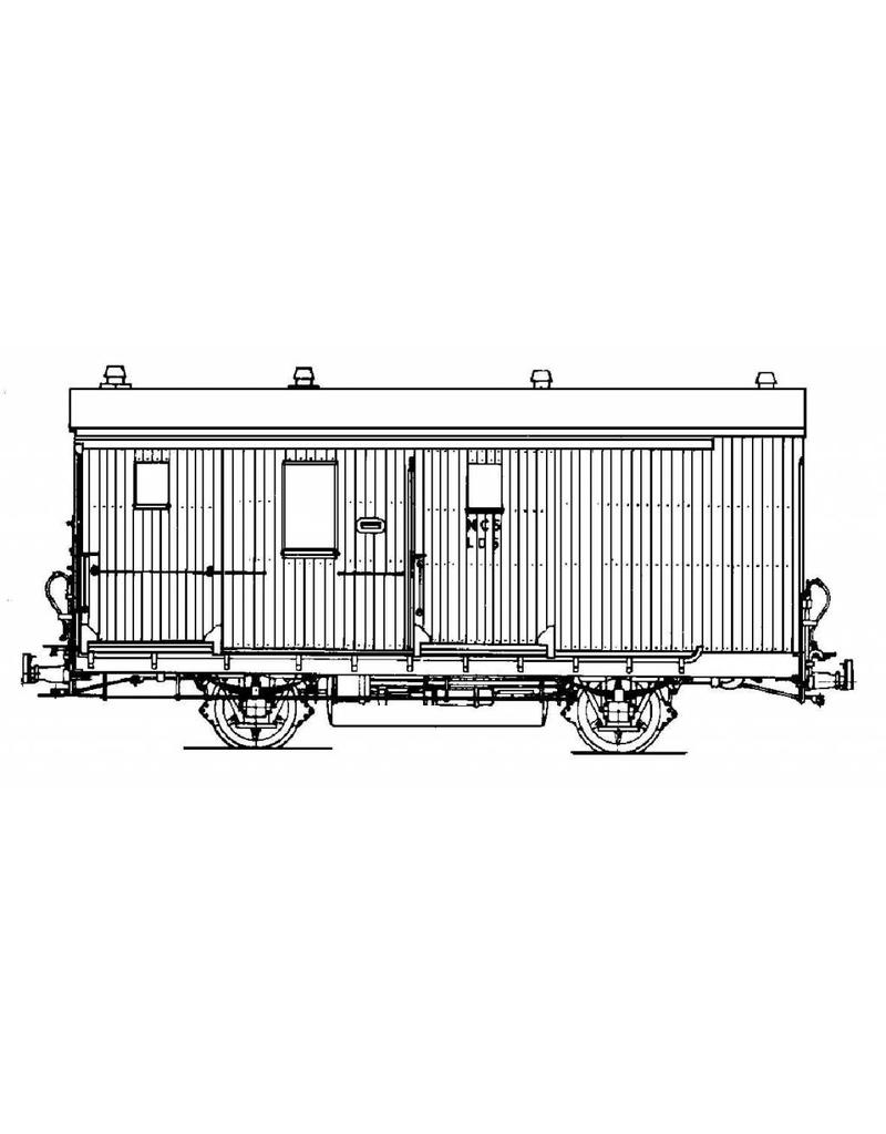 MBT 20.75.001 trambagagerijtuig met postafdeling. NCS LLD1-5; Zuiderzeetramweg voor spoor I