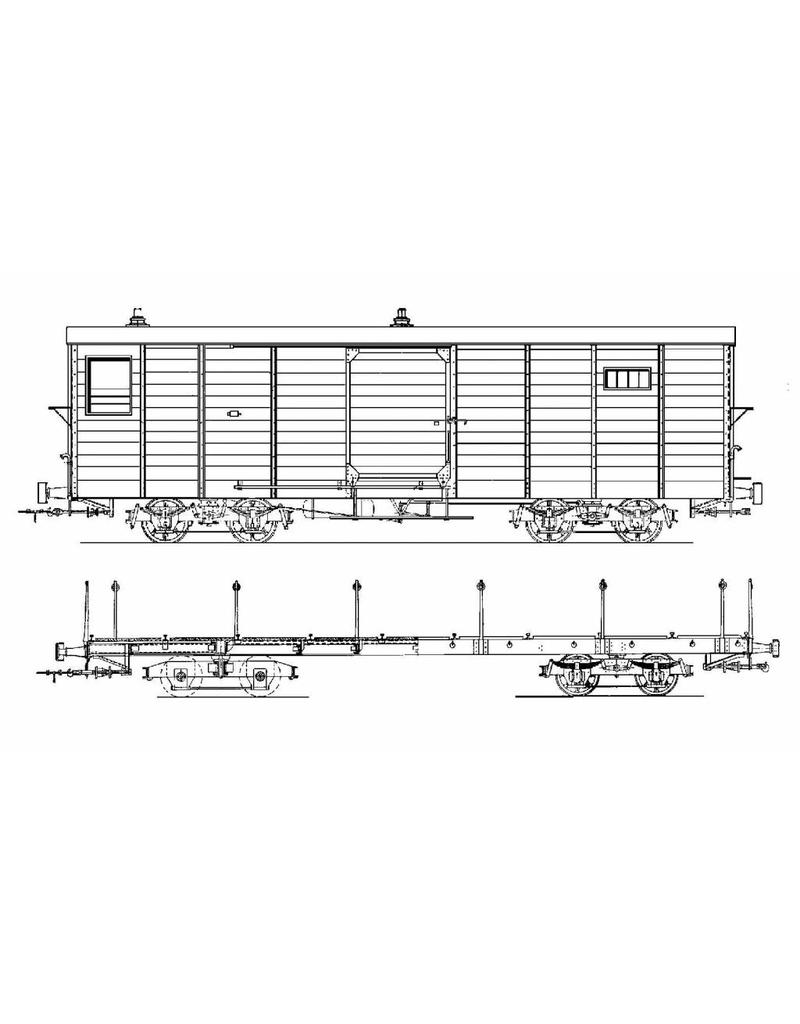 NVM 20.76.014 GOSM Rangeerwagen 95-96; Güterzug-Gepäckwagen 1-2; (Allan, 1928); für Schienen 0