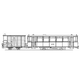 MBT 20.79.004 NTM Triebwagen M1,2,7 mit Gepäckwagen mit Holzgasgenerator; für Spur 0