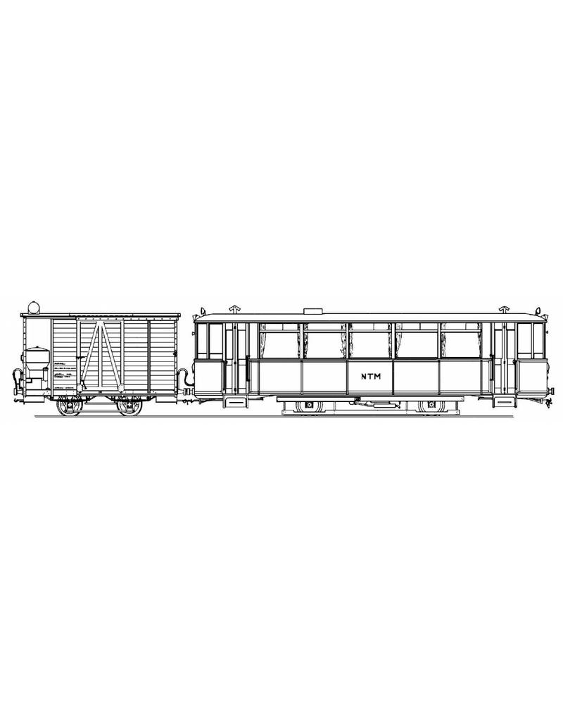 MBT 20.79.004 NTM Triebwagen M1,2,7 mit Gepäckwagen mit Holzgasgenerator; für Spur 0
