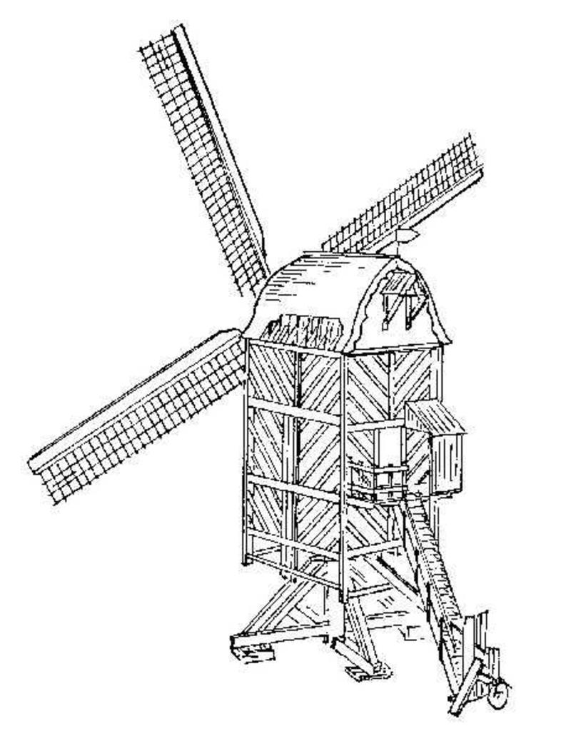 MBT 30.06.013 post mill (cutaway model)