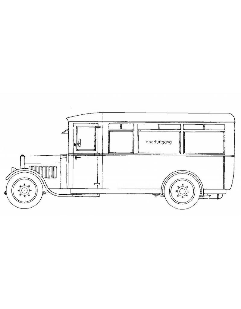 MBT De Dion-Bouton/Werkspoor autobus GTU (ca. 1925) - Bouwtekening Schaal 1 : 25 (40.03.002)