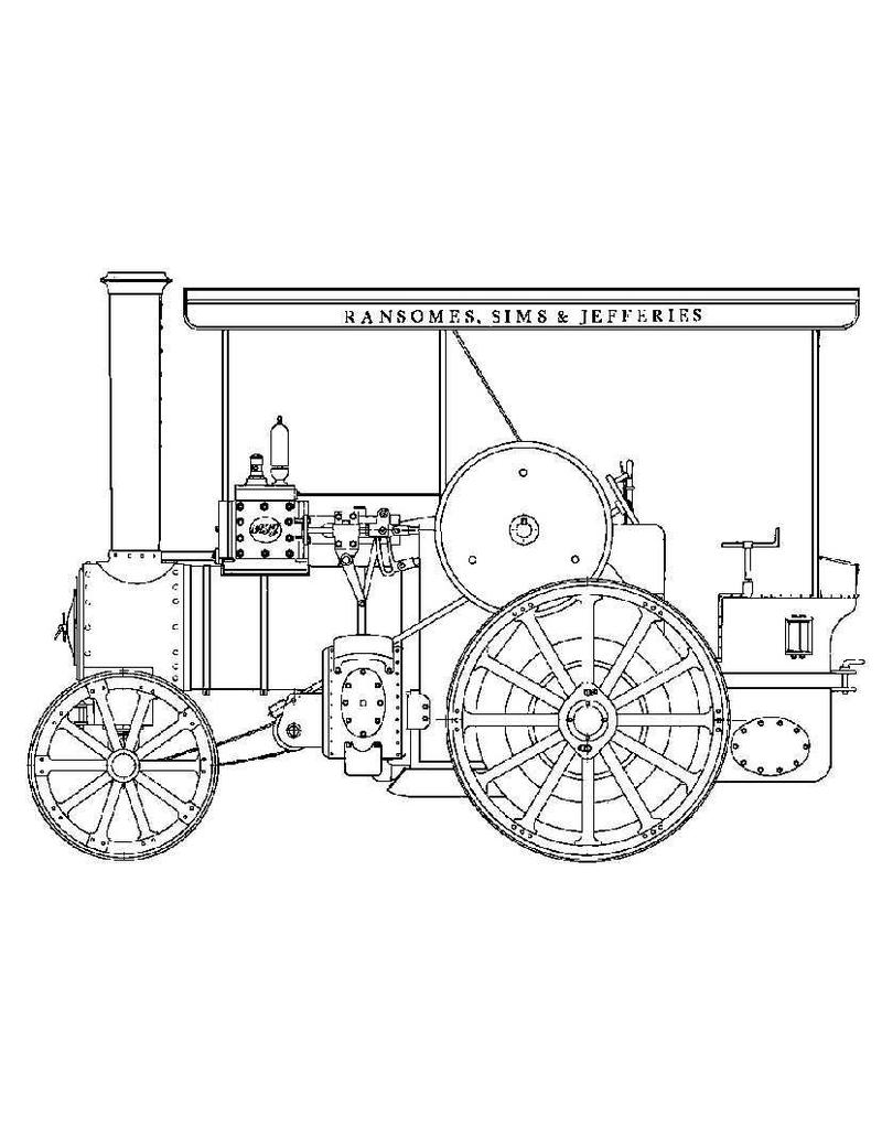 MBT Ransomes, Sims und Jefferies 4 n.h.p Dampftraktor - Bauzeichnung Maßstab 1 : 6 (40.10.004)