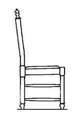 MBT 40.33.005 chair with round legs and knobs