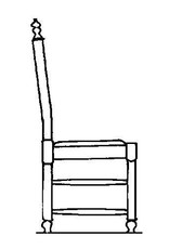 NVM 40.33.005 Stuhl mit runden Beinen und Knöpfe