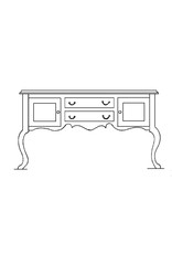 MBT Esszimmerschrank Queen Anne Stil - Bauzeichnung Maßstab 1 : 12 (40.34.001)