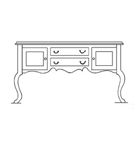 MBT Esszimmerschrank Queen Anne Stil - Bauzeichnung Maßstab 1 : 12 (40.34.001)