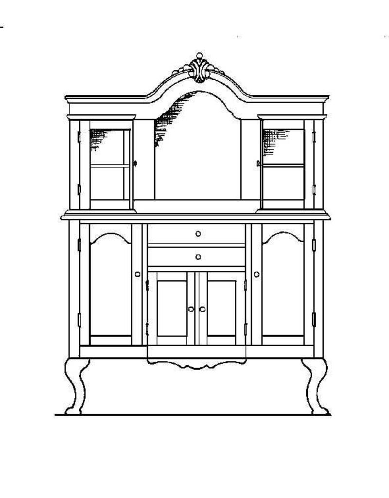 MBT Dressoir met opzet en gebogen deuren - Bouwtekening Schaal 1 : 12 (40.34.009)