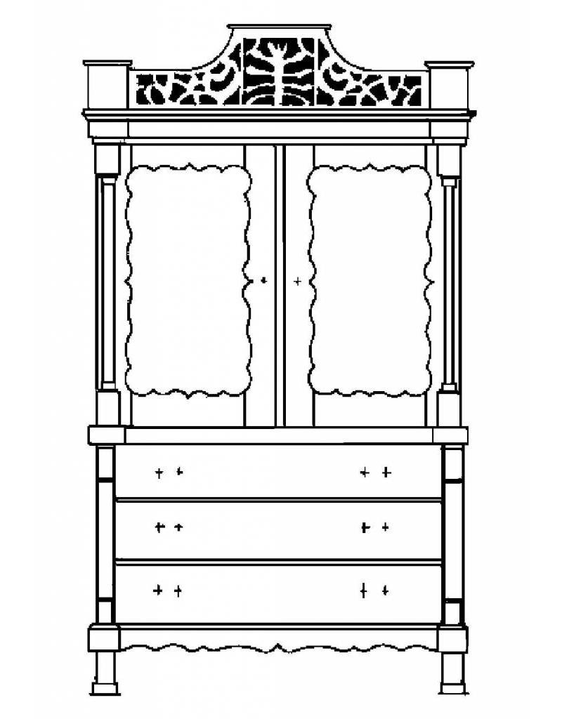 MBT recht kabinet, (ca 1895) - Bouwtekening Schaal 1 : 12 (40.34.011)