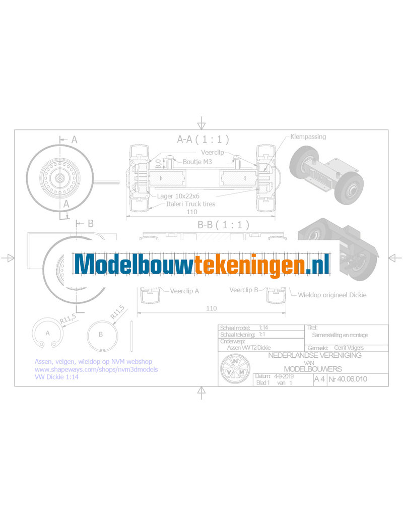 MBT Assen voor VW T2 Dickie - Bouwtekening Schaal 1 : XX (40.06.010)