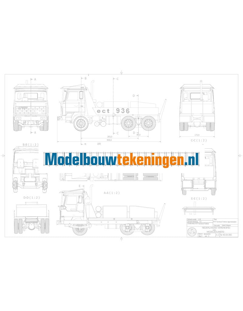 MBT DAF Gasflaschenanhänger - Bauzeichnung Maßstab 1 : XX (40.04.050)