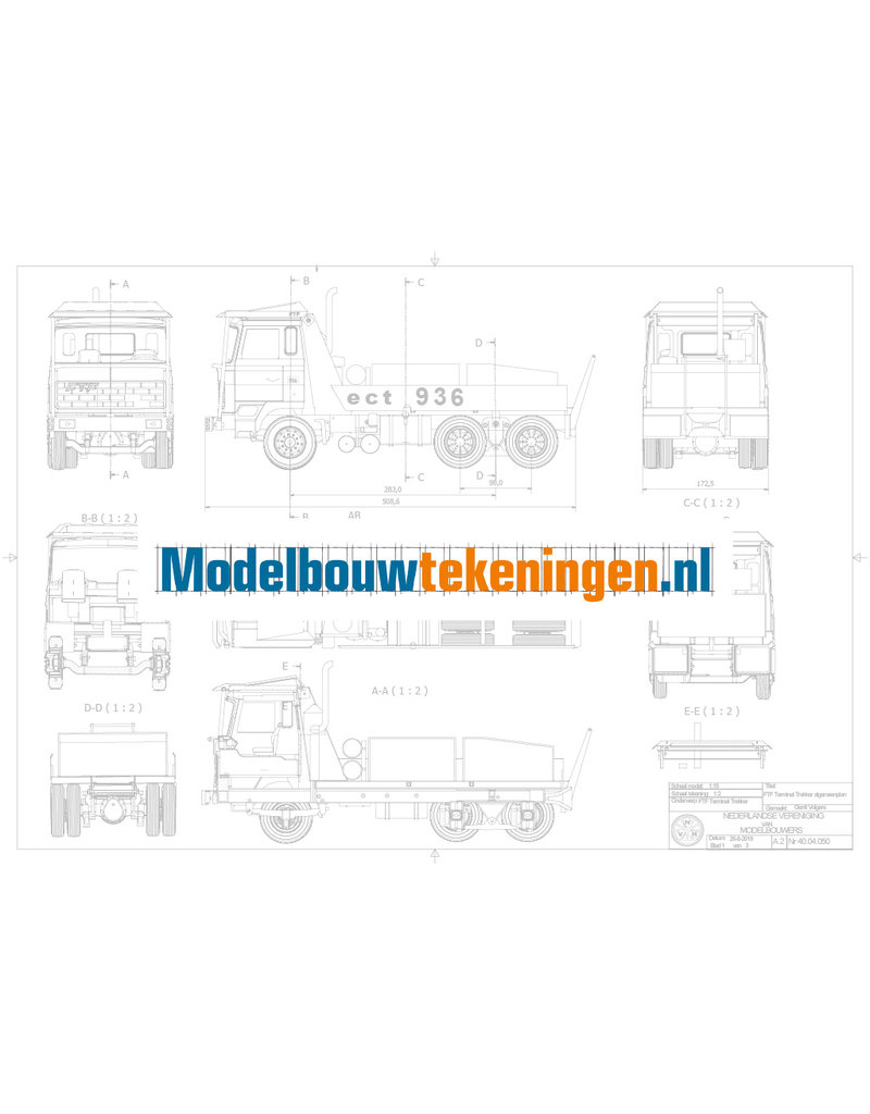 MBT DAF gasflessen aanhanger - Bouwtekening Schaal 1 : XX (40.04.050)
