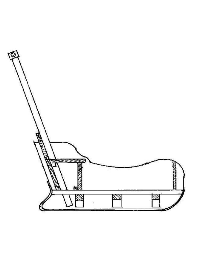 MBT Kinder-Schiebeschlitten (ca. 1880) - Bauzeichnung Maßstab 1 : 8 (40.36.008)