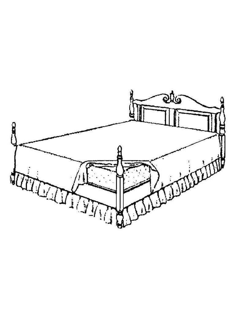 MBT Tweepersoonsbed in colonial stijl - Bouwtekening Schaal 1 : N/A (45.04.003)