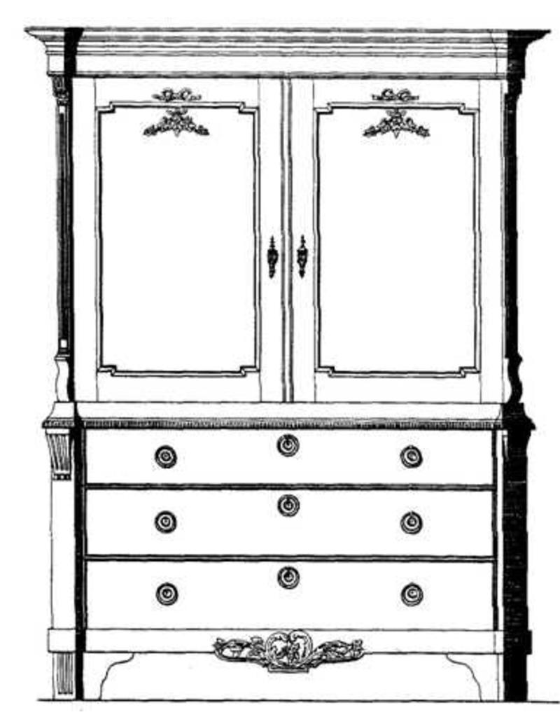 MBT Kabinet (Louis XV) - Bouwtekening Schaal 1 : N/A (45.16.011)