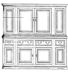 MBT Chippendale kabinet - Bouwtekening Schaal 1 : N/A (45.16.017)