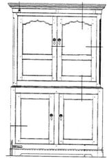 MBT Vierdeurs kabinet - Bouwtekening Schaal 1 : N/A (45.16.018)