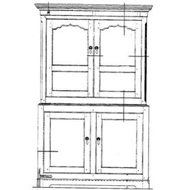 MBT Vierdeurs kabinet - Bouwtekening Schaal 1 : N/A (45.16.018)