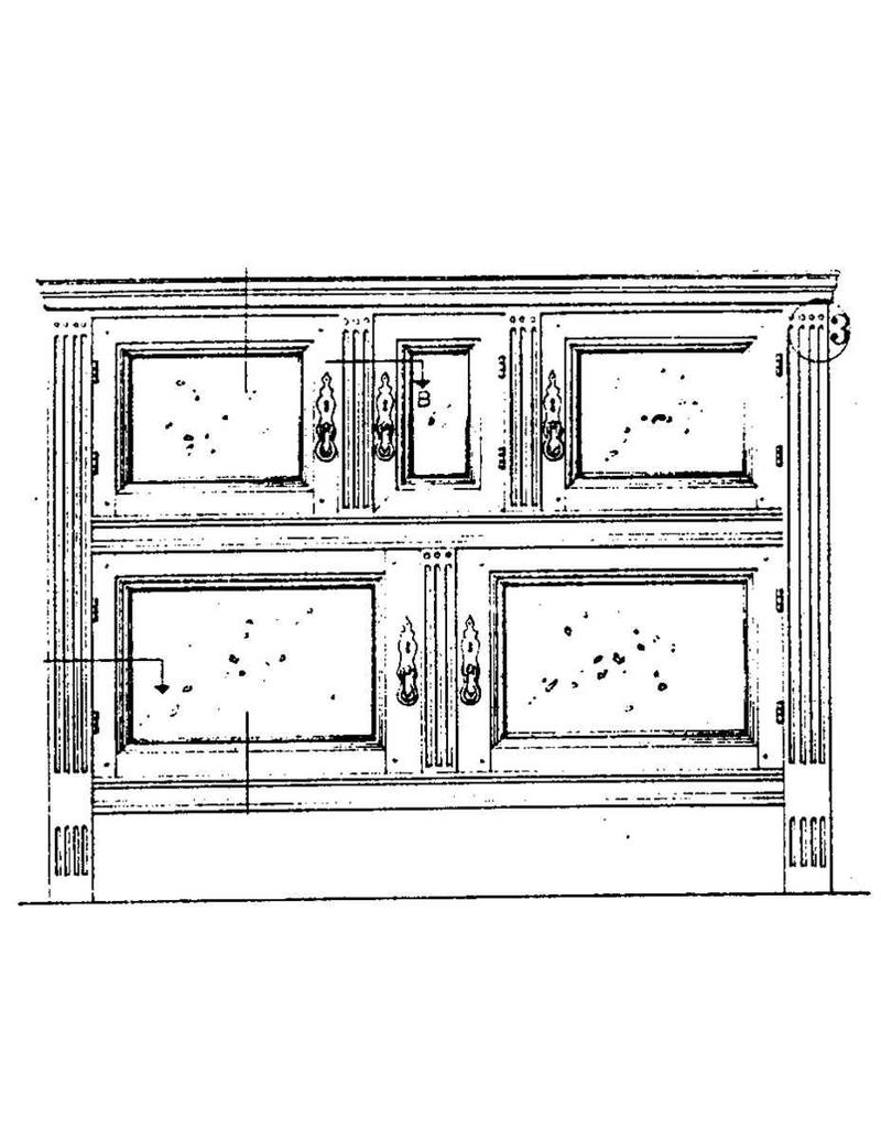MBT Vijfdeurs kastje - Bouwtekening Schaal 1 : N/A (45.17.001)