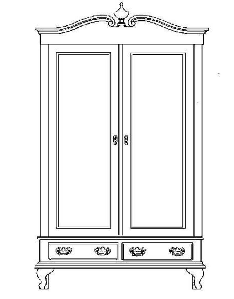 MBT Linnenkast in colonial stijl - Bouwtekening Schaal 1 : N/A (45.17.017)