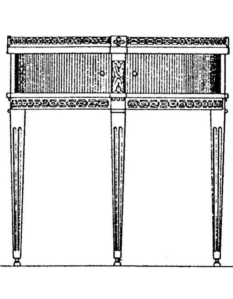 MBT Louis XVI halve maan commode - Bouwtekening Schaal 1 : N/A (45.18.009)