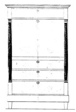 MBT Biedermeier secretaire - Bouwtekening Schaal 1 : N/A (45.19.006)