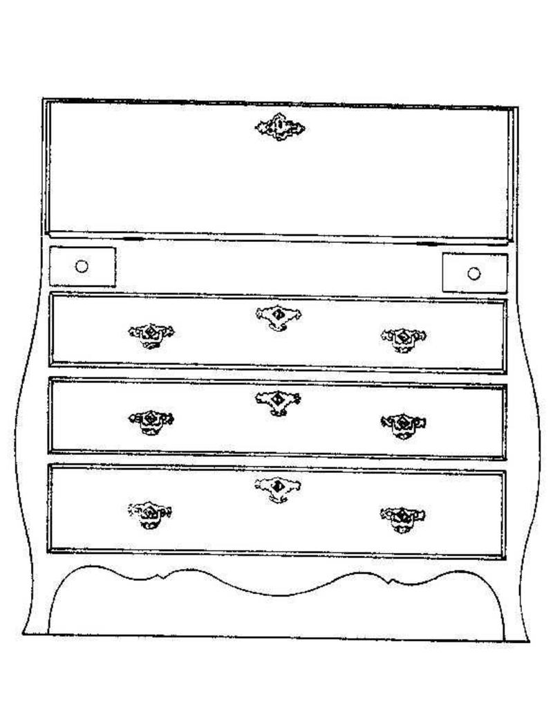 MBT Hollandse rococo secretaire - Bouwtekening Schaal 1 : N/A (45.19.008)