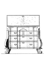MBT Hollandse barok secretaire - Bouwtekening Schaal 1 : N/A (45.19.009)