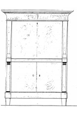 MBT Biedermeier secretaire - Bouwtekening Schaal 1 : N/A (45.19.010)