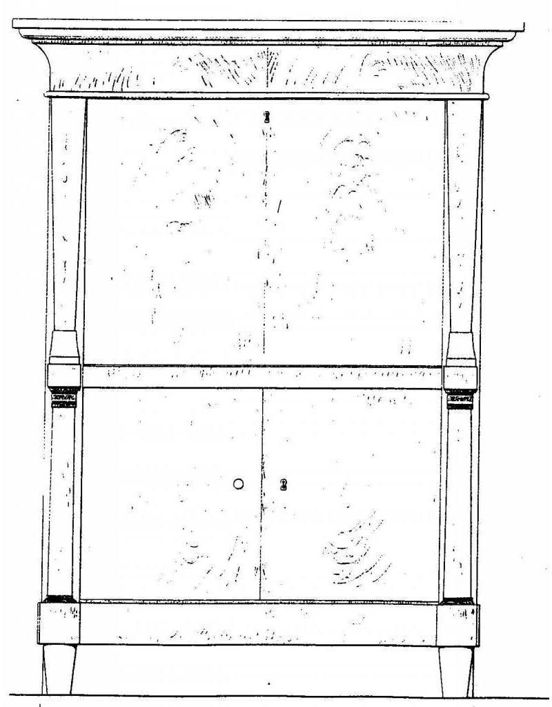 MBT Biedermeier secretaire - Bouwtekening Schaal 1 : N/A (45.19.010)