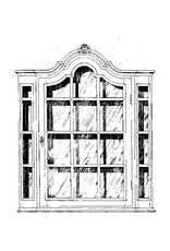 MBT Louis XV Wandvitrine - Bauzeichnung Maßstab 1 : N/A (45.21.001)