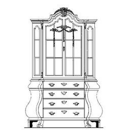 NVM 45.21.006 Hollandse rococo vitrinekast