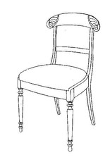 MBT Laat-biedermeier stoel - Bouwtekening Schaal 1 : N/A (45.35.013)