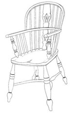 MBT Windsorstoel, "hoop-back" - Bouwtekening Schaal 1 : N/A (45.36.006)