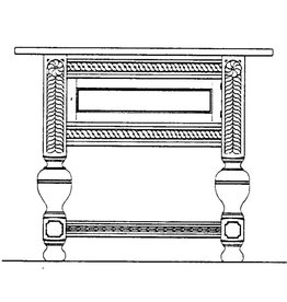 MBT 45.40.010 neo-renaissance ball-leg table