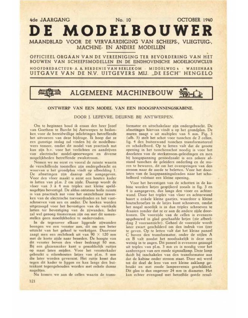 De Modelbouwer 95.40.010 Jaargang "De Modelbouwer" Editie : 40.010 (PDF)