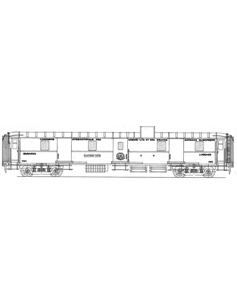 MBT Pullman Gepäckwagen Cie Inern des Wagon Lits 1263 - 1276 - Bauzeichnung Maßstab 1 : 40 (29.05.051)