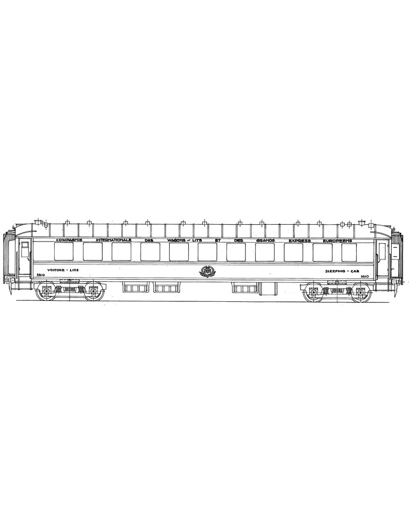 MBT Liegewagen Cie Intern des Wagon Lits VL 3810 - 3860 - Bauzeichnung Maßstab 1 : 40 (29.05.055)