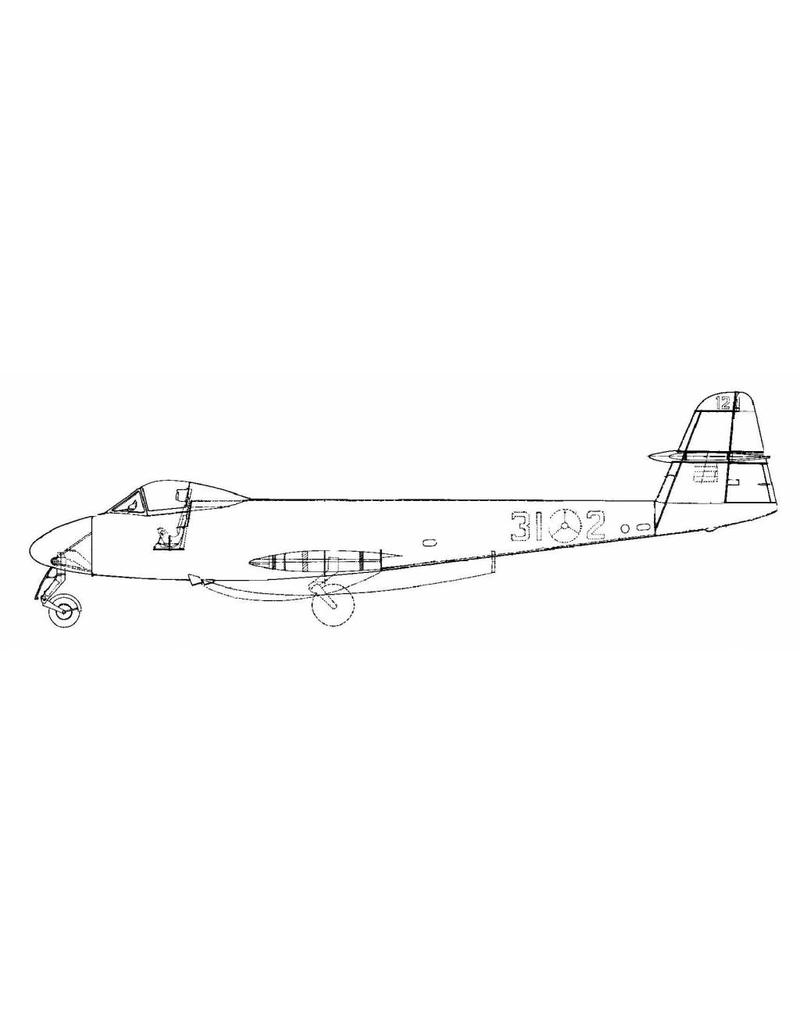 MBT Gloster Meteor MK-8 - Bouwtekening Schaal 1 : 40 (50.11.003)