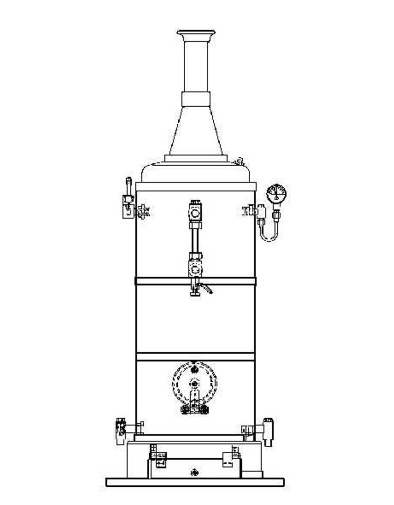 MBT Vertikale stoomketel 6 bar Vulcanus - Bouwtekening Schaal 1 : N/A (60.00.006)