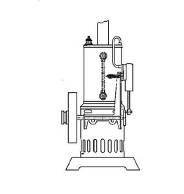MBT Staande oscillerende stoommachine incl verticale ketel - Bouwtekening Schaal 1 : N/A (60.01.002)
