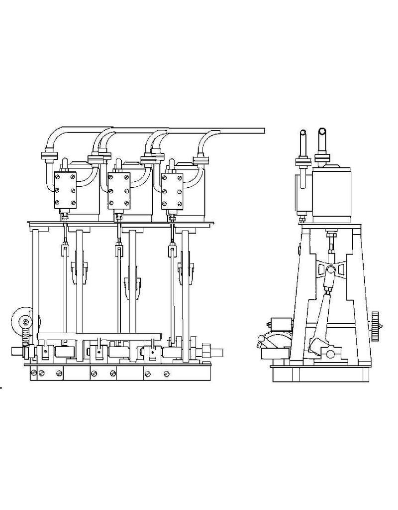NVM 60.01.031 3-Zylinder-Dampfmaschine mit Hackworth Dampfverteilung