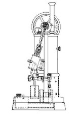 MBT Verticale stoommachine "Lennart" met ketel - Bouwtekening Schaal 1 : N/A (60.01.037)