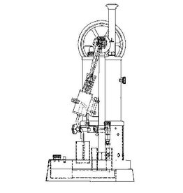 MBT Verticale stoommachine "Lennart" met ketel - Bouwtekening Schaal 1 : N/A (60.01.037)