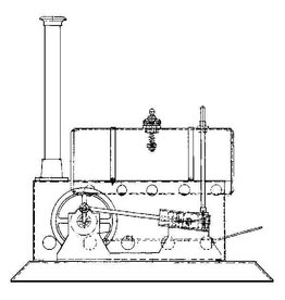 NVM 60.01.038 1 cil. Osc. stoommachine met ketel "'t Horizontaaltje"