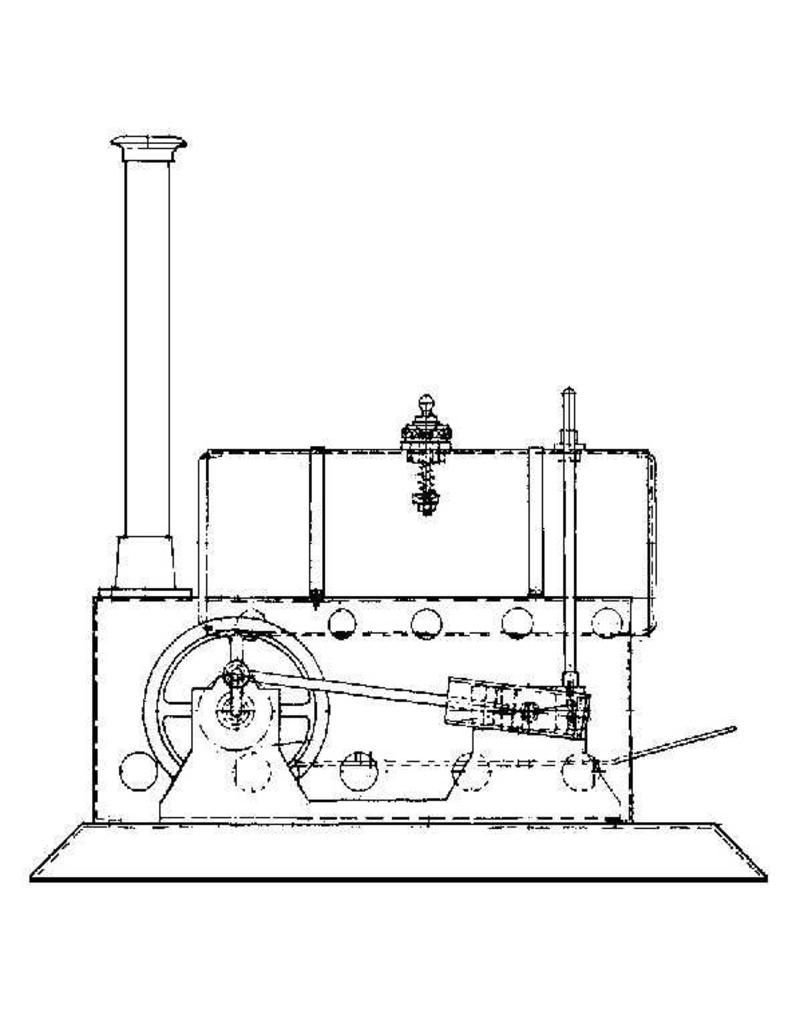 MBT 1 cil. Osc. stoommachine met ketel "'t Horizontaaltje" - Bouwtekening Schaal 1 : N/A (60.01.038)